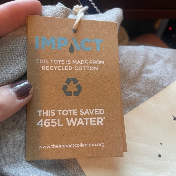 Impact Aware Recycled Canvas Pumpkin Patch Grey Tote Bag Farmer’s‎ Market NWT - Picture 6 of 9